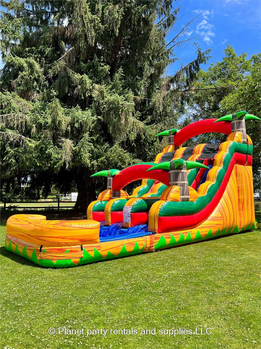 tropical doble water slide Bounce houses and party supplies in Salem
